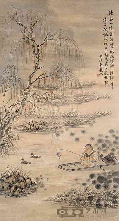 吴冠岱 山水人物 立轴 144×77cm